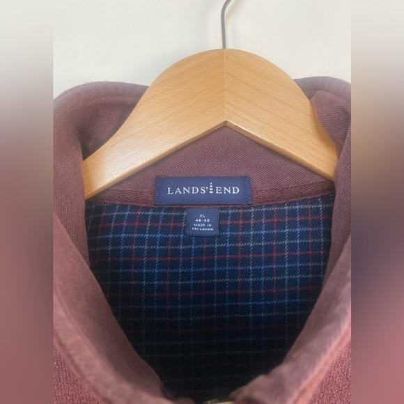Lands End Men's Rib Quarter Zip Sweater‎ XL elbow patches - Picture 5 of 9